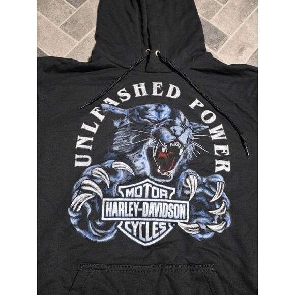New Harley Davidson Motorcycles Pullover Hoodie Tiger Unleashed Power Size M - Picture 2 of 5